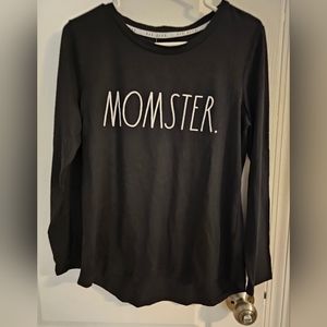 Womens Rae Dunn 'Momster' Shirt size Medium